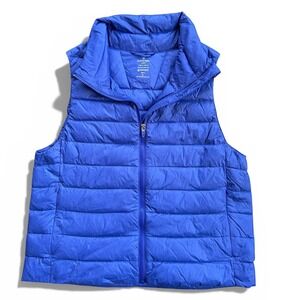 Sweaty Betty Blue Puffer Vest Womens Medium SB6619 Quilted Full Zip Sleeveless